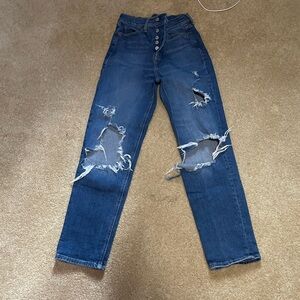 Stylish Blue Distressed Women's Jeans